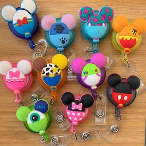 Bling Mickey Mouse Badge Reels, Crystal Badge Reels, Badge Holders