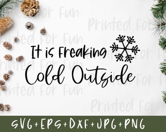It Is Freaking Cold Outside Svg, Christmas Svg, Funny Christmas Svg, Winter Svg, Farmhouse Christmas svg, Winter Shirt Ideas, Holiday, PNG