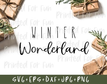Winter Wonderland SVG, Christmas Svg, Winter Svg, Snowflakes Svg, Let it Snow Svg, Snow Svg, Winter Sign Svg, Merry Christmas Svg, Cut File
