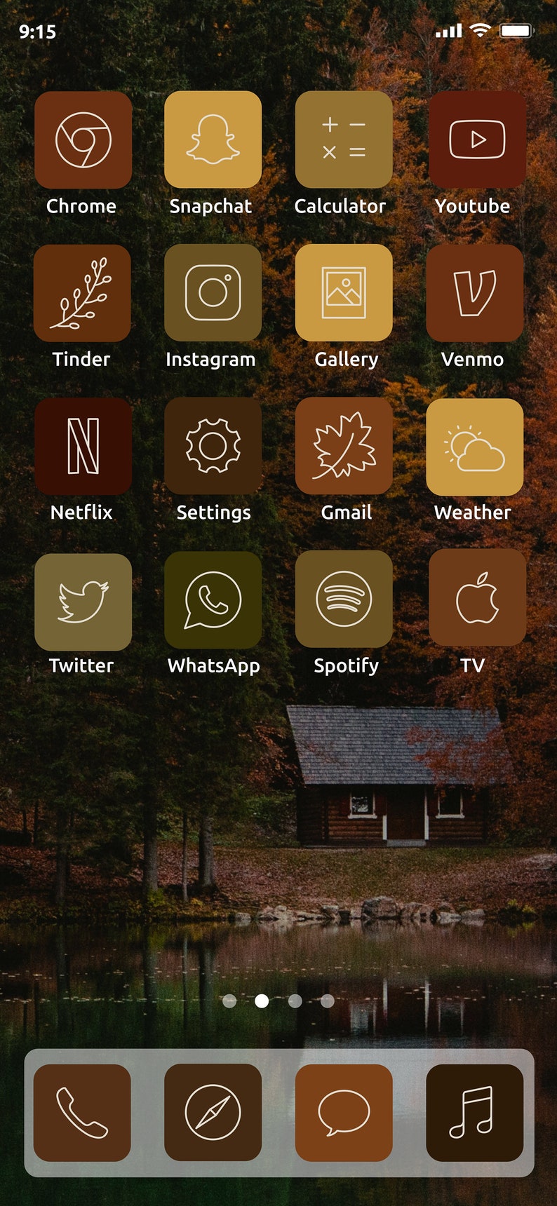 Brown 4 Free Wallpapers Aesthetic Icons For Ios14 Beige Mustard 72 Pack Widget Covers Fall Neutral Digital Art Collectibles Stokfella Com
