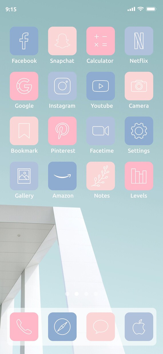 Candy Blue Pink Pastel Aesthetic Ios14 App Icons 50 Pack Etsy