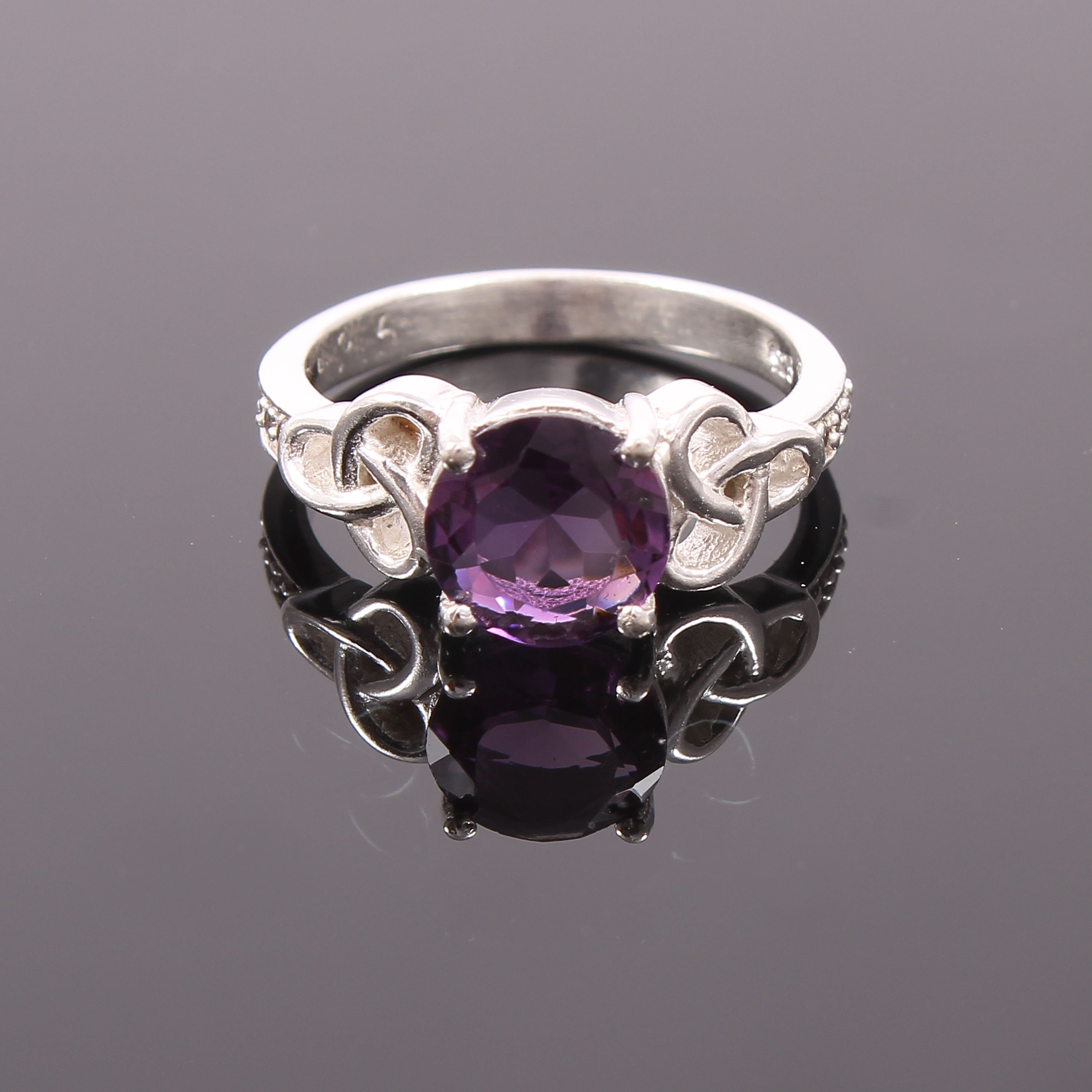 Silver 925 Natural Amethyst Stone Round Cut Shape Wholesale - Etsy
