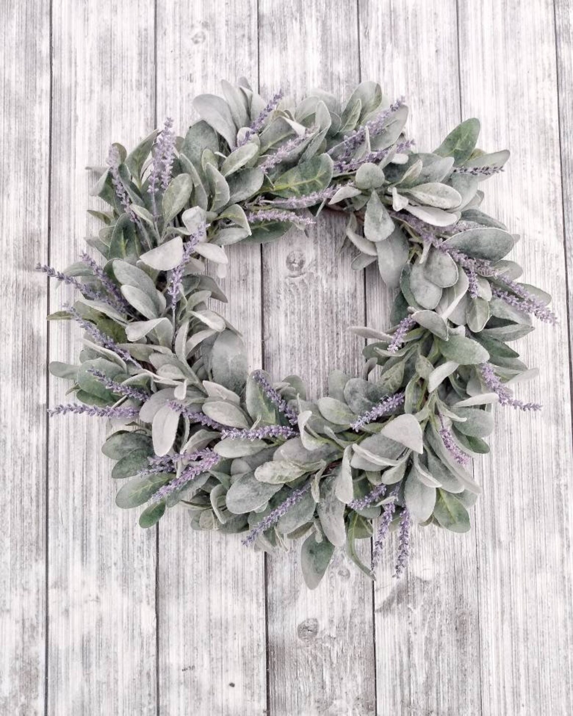 Lambs Ear and Lavender Wreath Etsy
