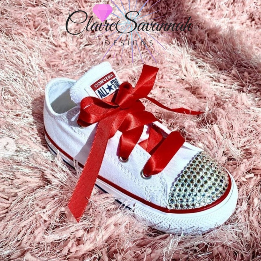 Rhinestoned Converse Crystallised Trainer Blinged Sparkly - Etsy