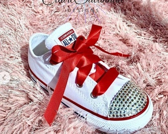 Rhinestoned Converse, crystallised trainer, blinged, sparkly trainer