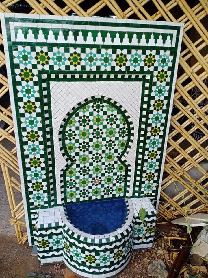 Fontaine + Tapis Gratuit - Fontaine d'eau à Zellige Pour Appartement ou Terrasse Original Maroc-