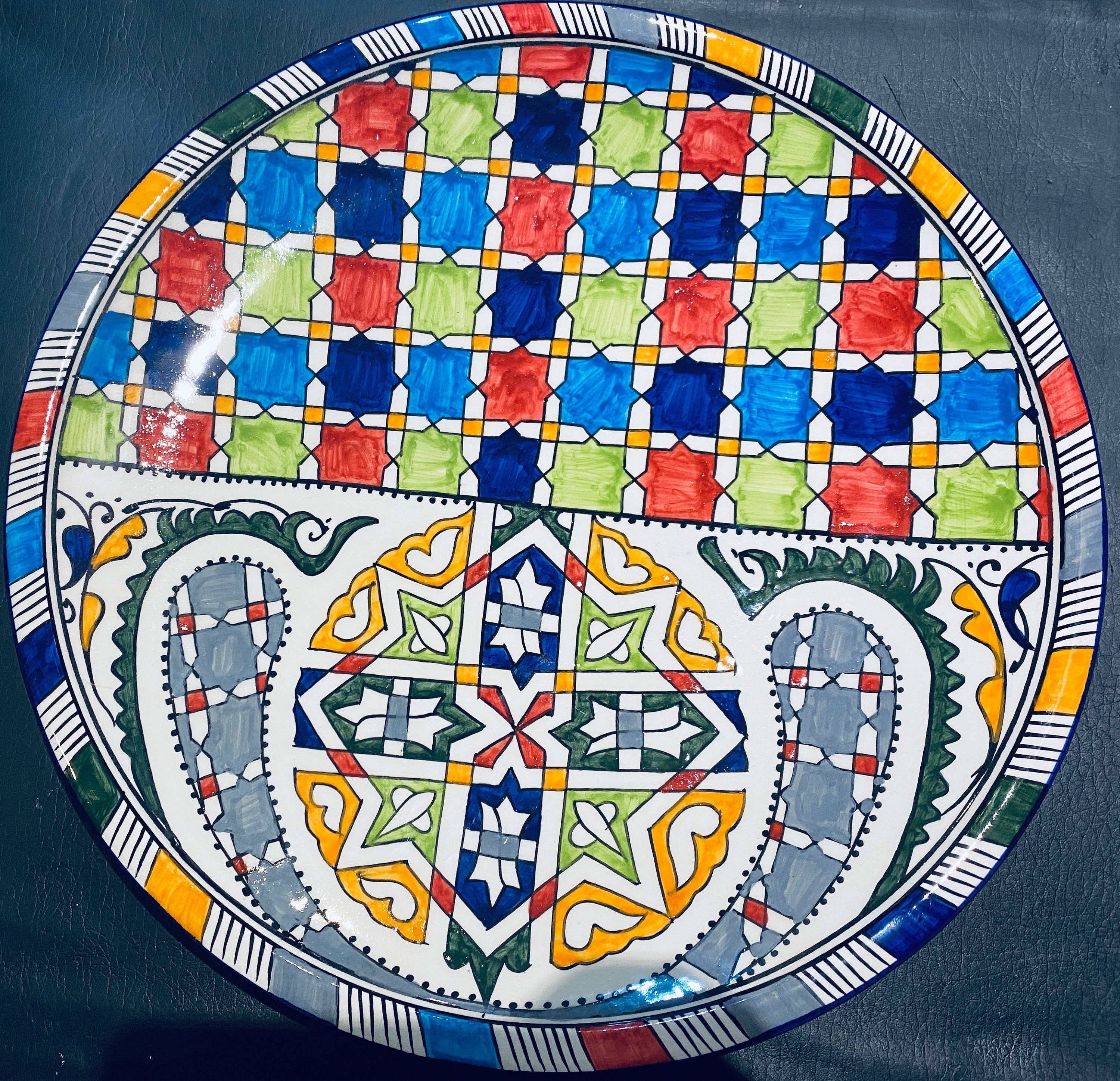 Hand Painted Ceramic Plate Moroccan