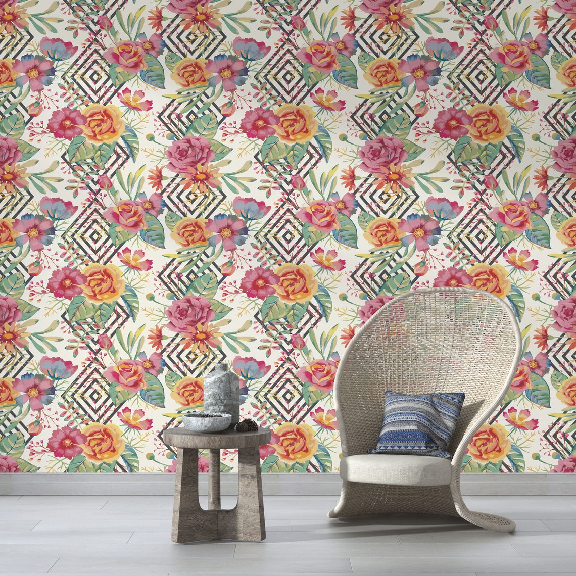 Watercolor Wallpaper Kitchen and Dining Self Adhesive | Etsy