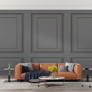 Elegant black textured wallpaper with rectangular panels