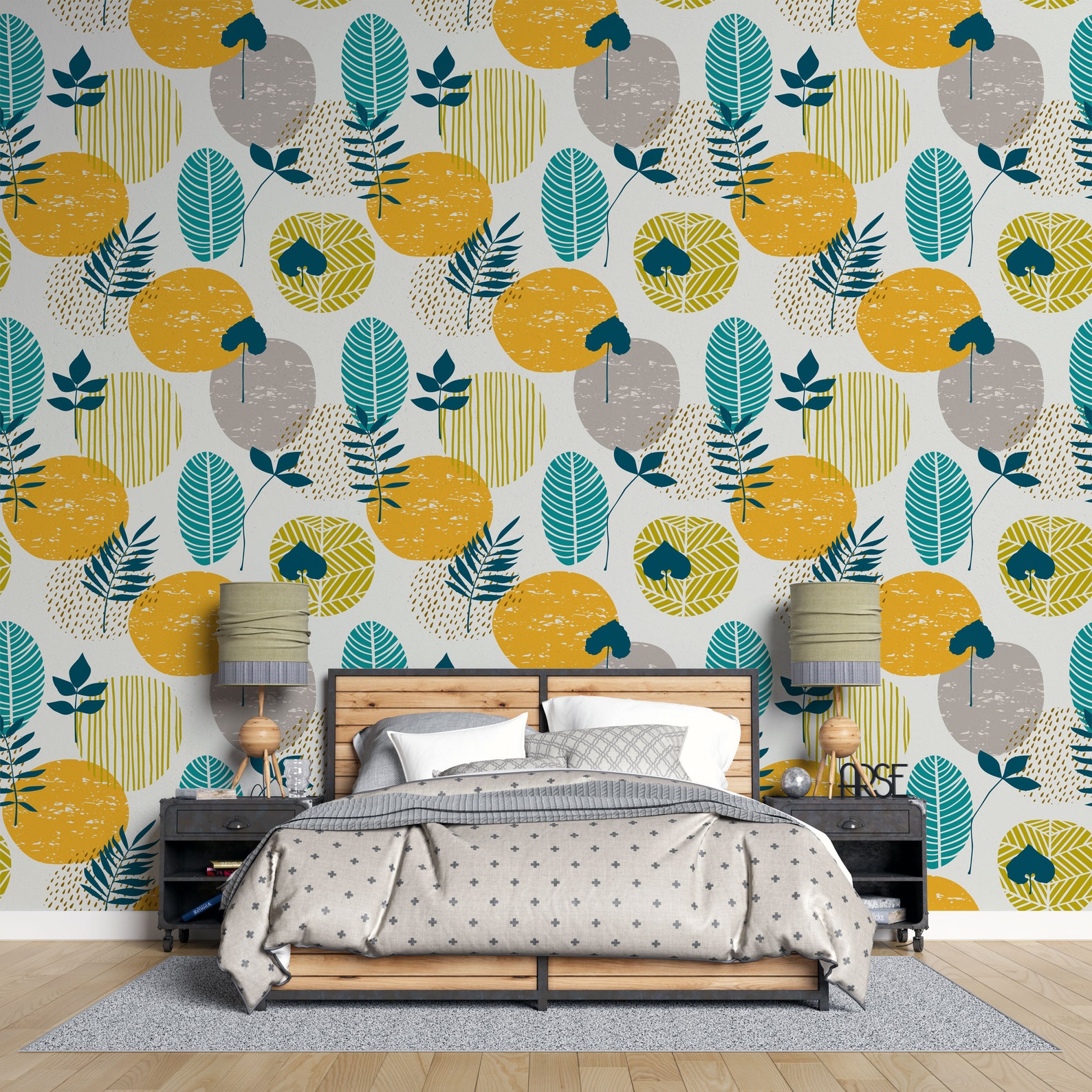 Abstract Leaves Kitchen Wallpaper Self Adhesive Wallpaper Etsy
