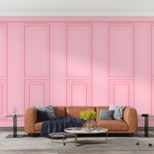 Luxury Sweet Soft Pink Classical Wood Wall, Removable Wallpaper Murals by welovewallz image 6