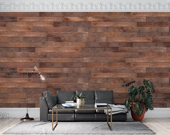 Rustic Old Wood Plank Wall Texture - Vintage Brown Hardwood Background for Home Decor