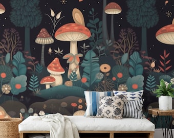 Pilz Garten Wallpaper Wandbild für Wände