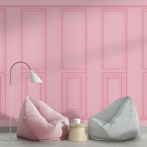 Luxury Sweet Soft Pink Classical Wood Wall, Removable Wallpaper Murals by welovewallz image 1