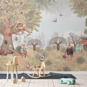 Fairytale Forest Mural Wallpaper for Kids Room
