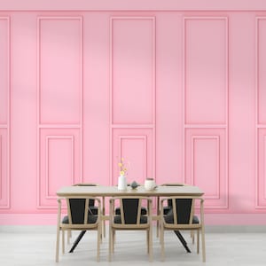 Luxury Sweet Soft Pink Classical Wood Wall, Removable Wallpaper Murals by welovewallz image 5
