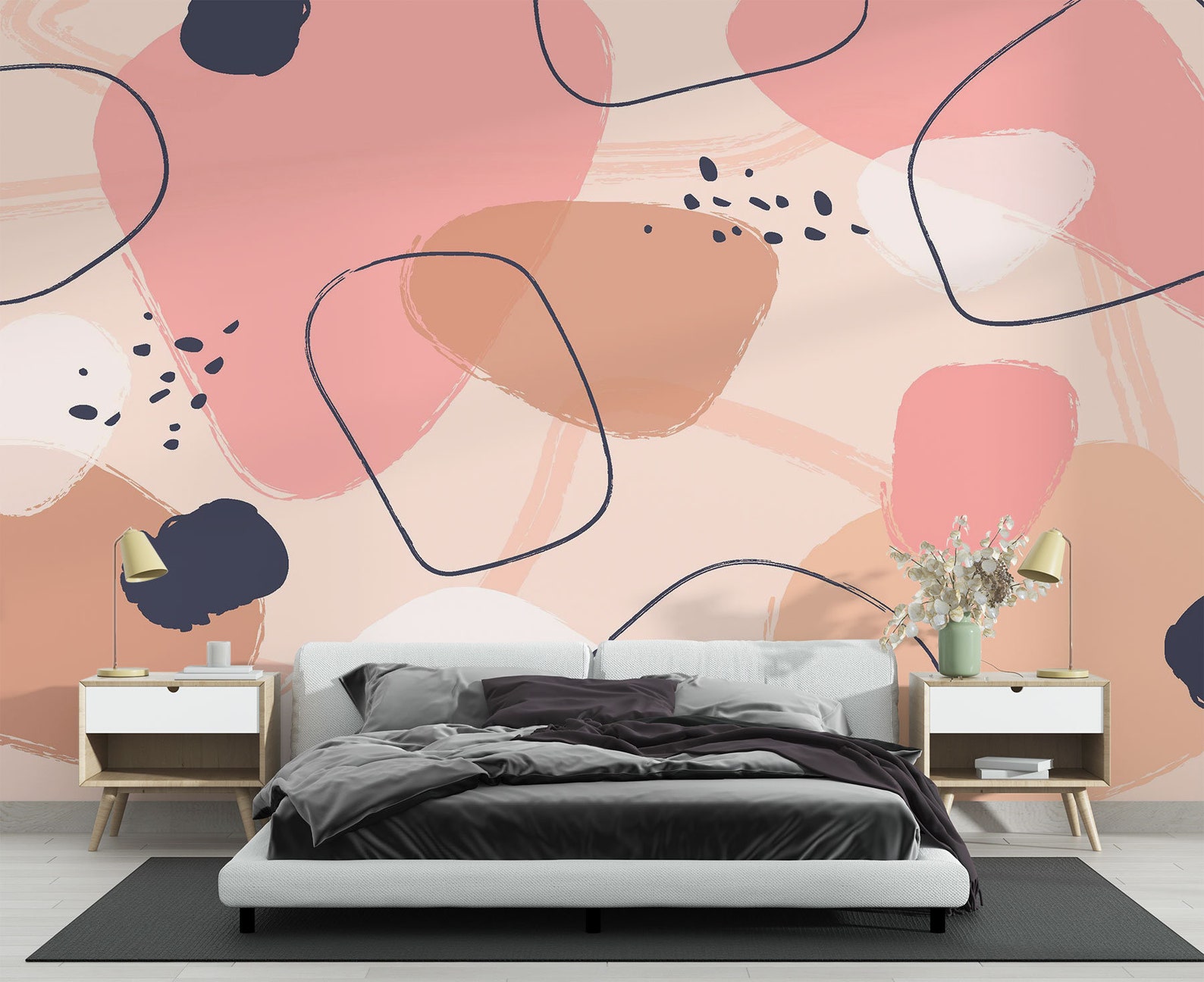 Abstract Pastel Peel and Stick Self Adhesive Wallpaper Etsy
