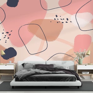 Abstract Pastel Wall Mural Soft Shapes Wallpaper for Living Room and Bedroom Decor