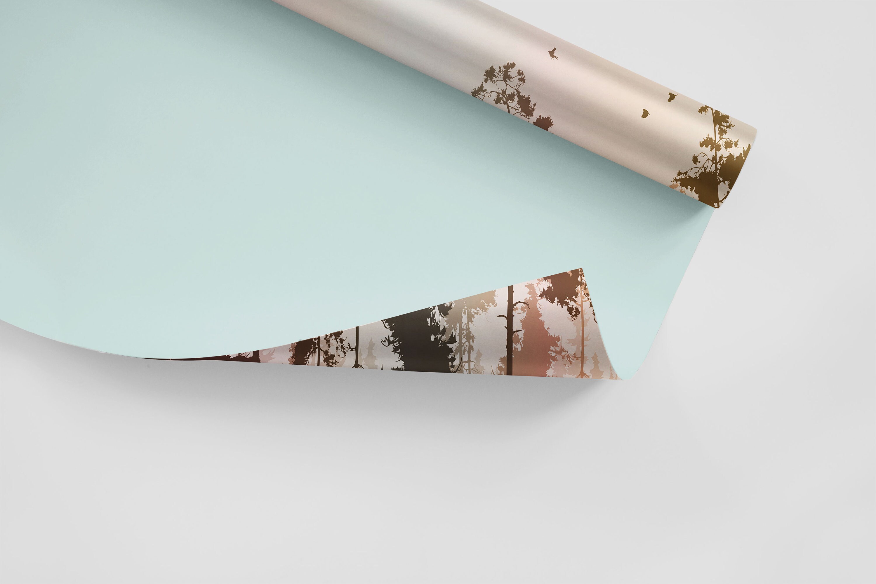 Pine Forest Wallpaper Deer and Birds Natural Forest Peel and | Etsy