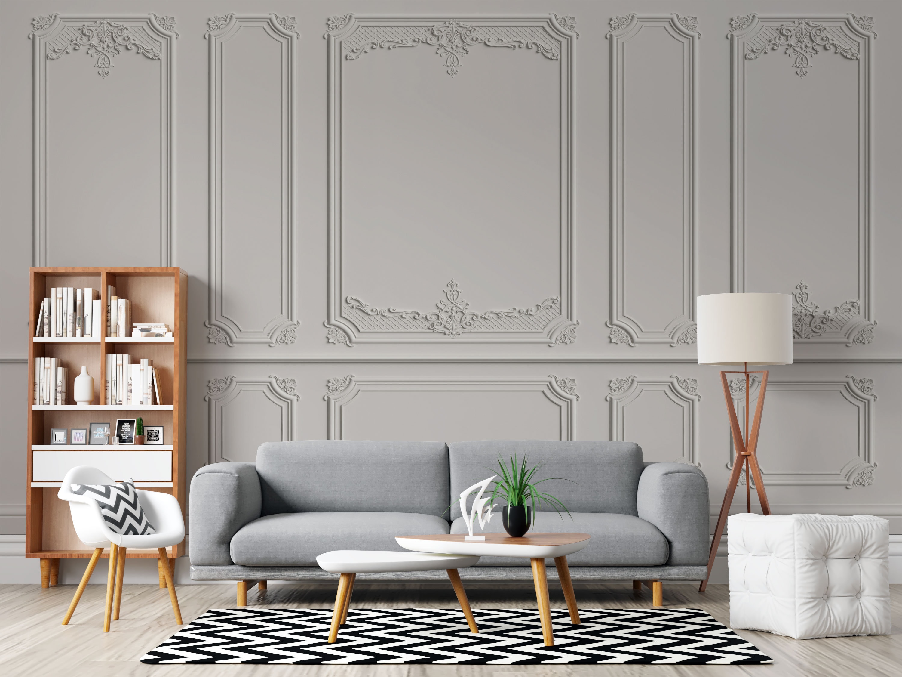 Classic interior wall Removable Wallpaper Murals by | Etsy