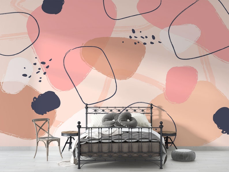 Abstract Pastel Peel and Stick Self Adhesive Wallpaper Etsy