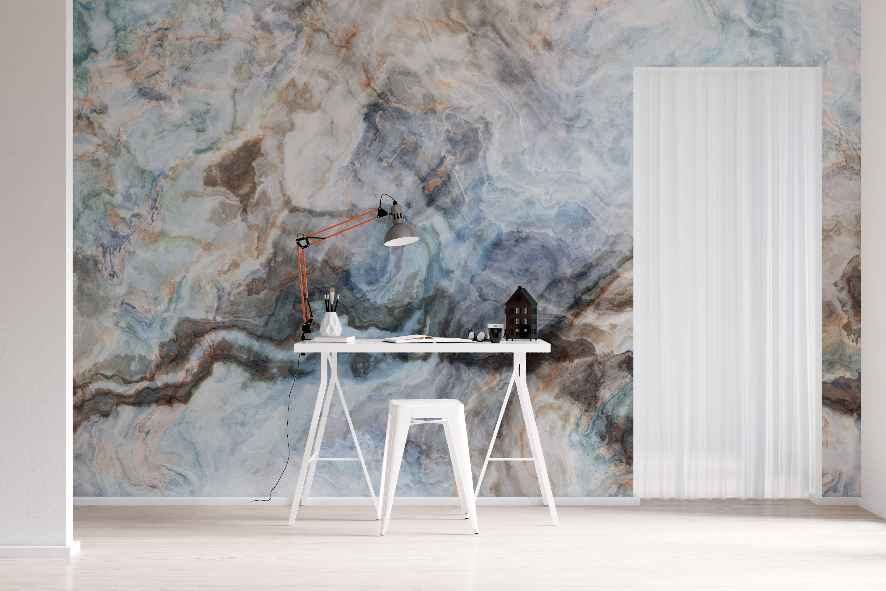 Blue Onyx Marble Wallpaper Tile Texture Peel and Stick Self Etsy