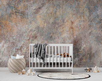 Papel pintado con textura de piedra antigua marrón, mural de pared de hormigón rústico
