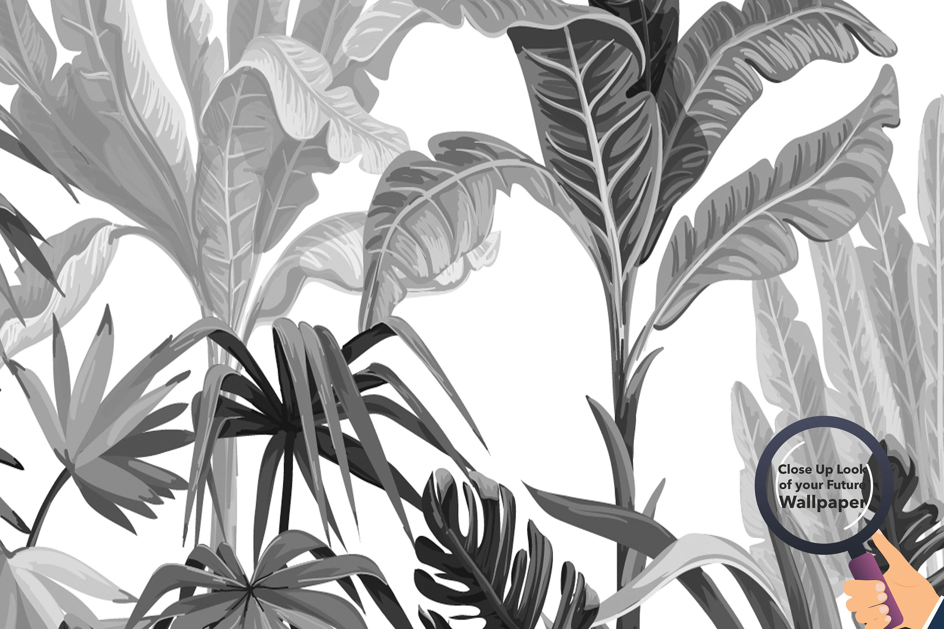 Black And White Jungle Wallpaper