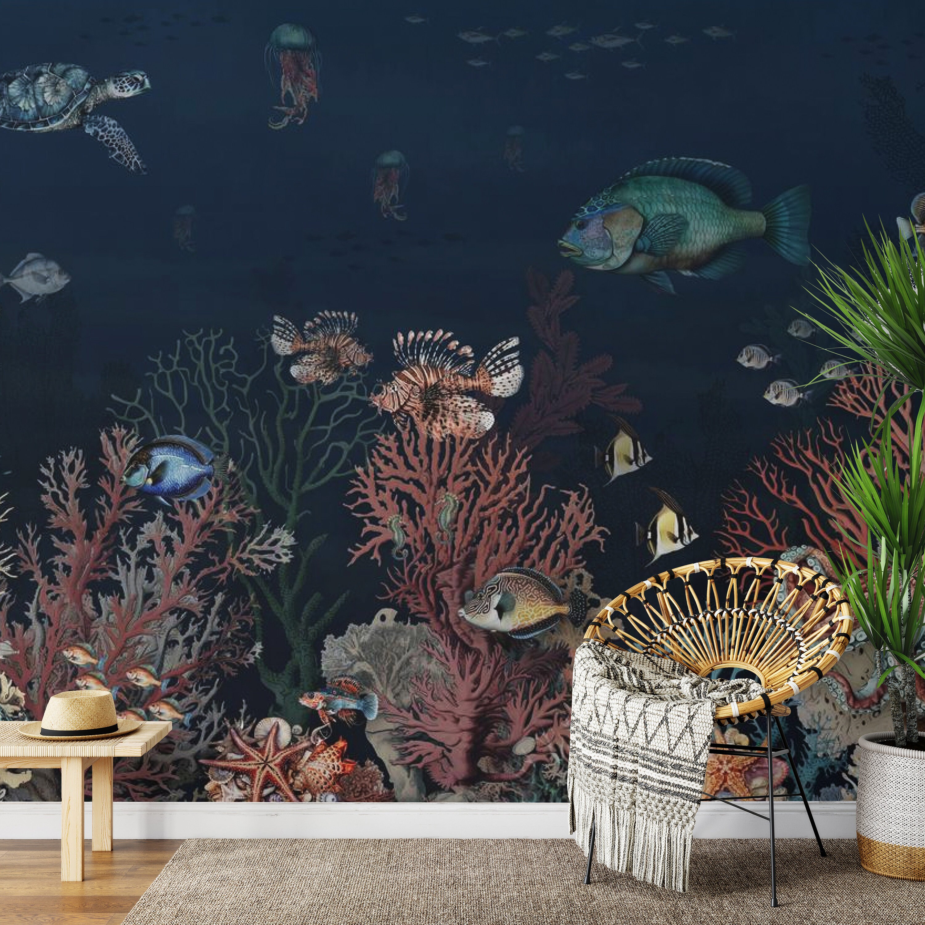 Coral Marvels Underwater Wall Mural Sea Life Ocean Decor for Walls - Etsy