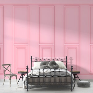 Luxury Sweet Soft Pink Classical Wood Wall, Removable Wallpaper Murals by welovewallz image 4