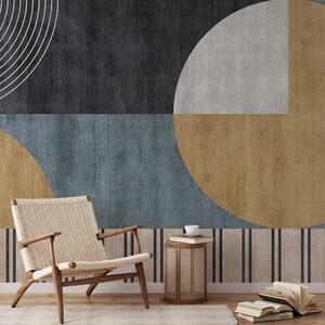 Abstract Retro Geometric Wallpaper Mural for Walls Modern Art Decor