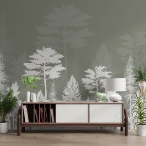 Papier peint mural forêt Pleasing Paradise Night pour salon et chambre à coucher
