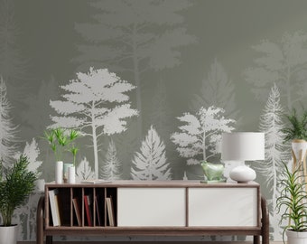 Pleasing Paradise Night Forest Wall Mural Removable Wallpaper for Living Room and Bedroom