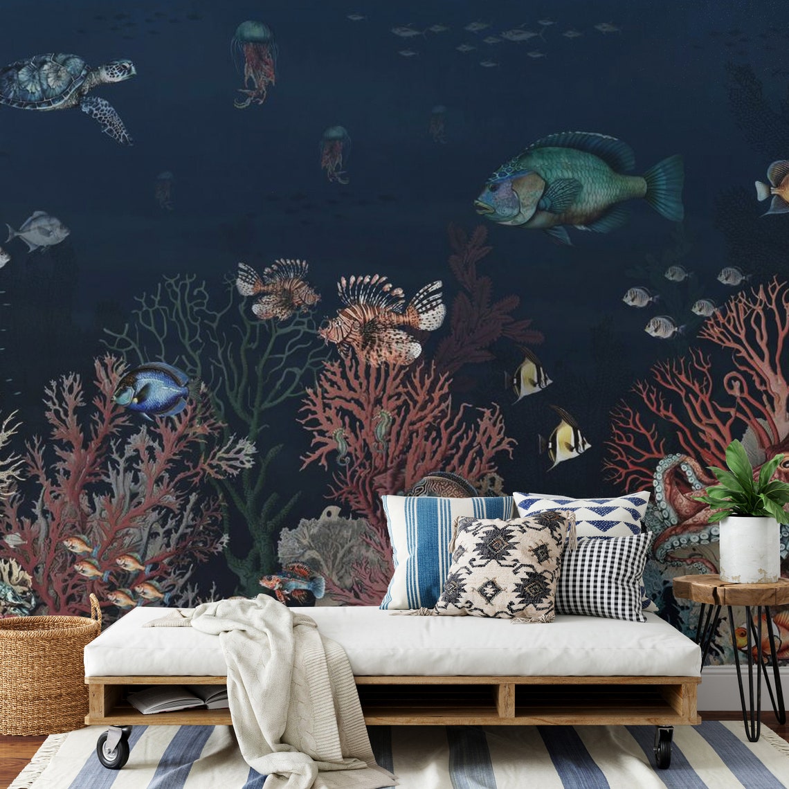 Coral Marvels Underwater Wall Mural Sea Life Ocean Decor for Walls - Etsy