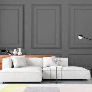 Sophisticated black wallpaper for living room walls