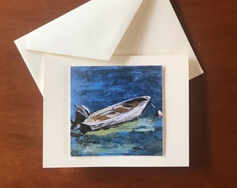 The Skiff--Card with print of original painting by the artist.  Free Shipping-Limited Time Offer!