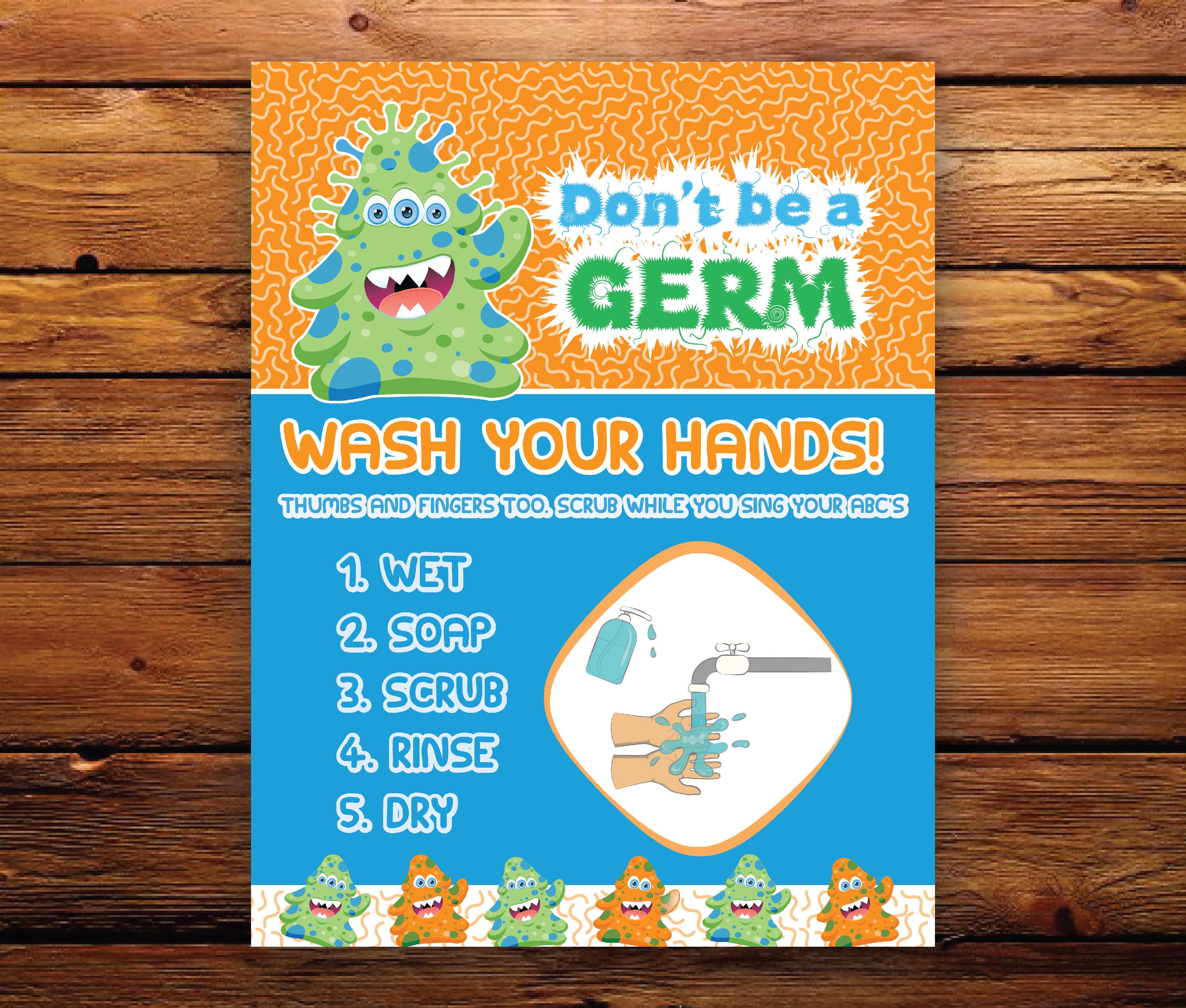 Wash Your Hands Sign Wash Hands Sign Classroom Sign Kids Etsy Singapore