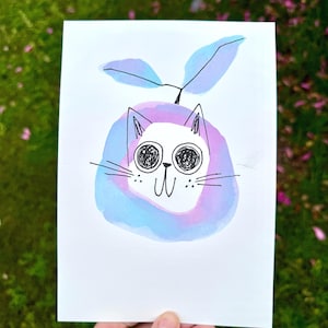 Fruit Cat | Original Artwork | Gouache & Pen on Paper