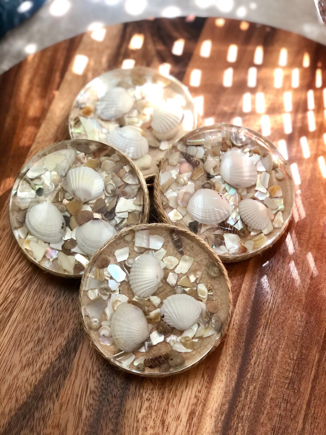 Ocean Coasters Sea Shell Coasters Ocean Wave Resin Coasters Etsy UK