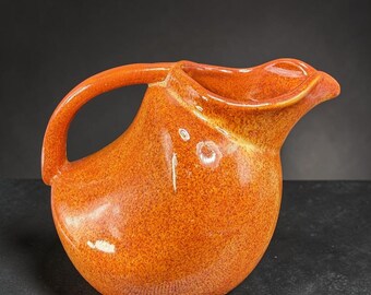 Niloak Pottery Orange Speckled Ceramic Pitcher Creamer Vintage Art Pottery 4in