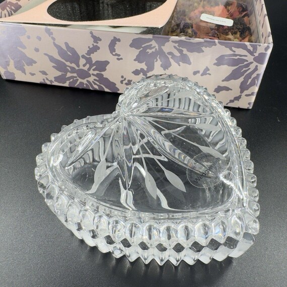 Wedgwood Full Lead Clear Crystal Heart Shaped Candy Potpourri Dish