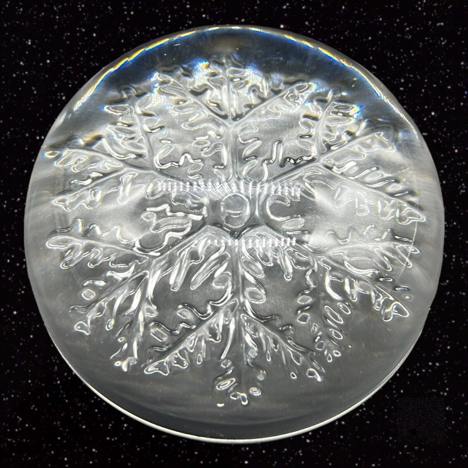 Art Glass Paperweight Snow Flake Christmas Snowflake Glass 3.5”W 2”T - Etsy