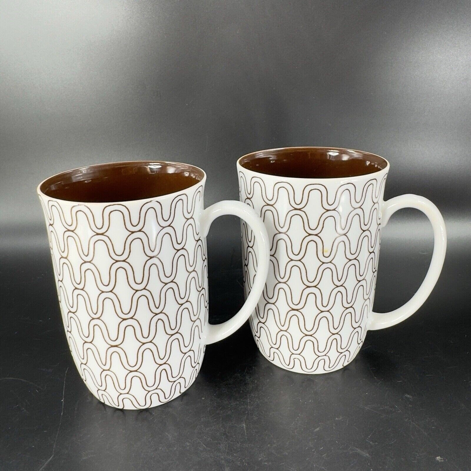 フィッツ&フロイドFITZ AND FLOYD 食器　コーヒーコップ　金　カップ 1970S Fitz & Floyd Fishnet Coffee Mug Cup Brown White Handled Mug
