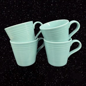 Royal Doulton Teal Gordon Ramsay Maze Stoneware Mug Set 4 Light Blue Green