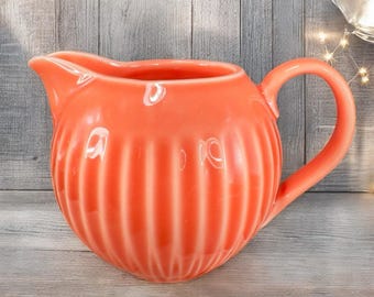 Royal Doulton Symphony Porcelain Small Pitcher Creamer Jug Flaming Orange Glaze