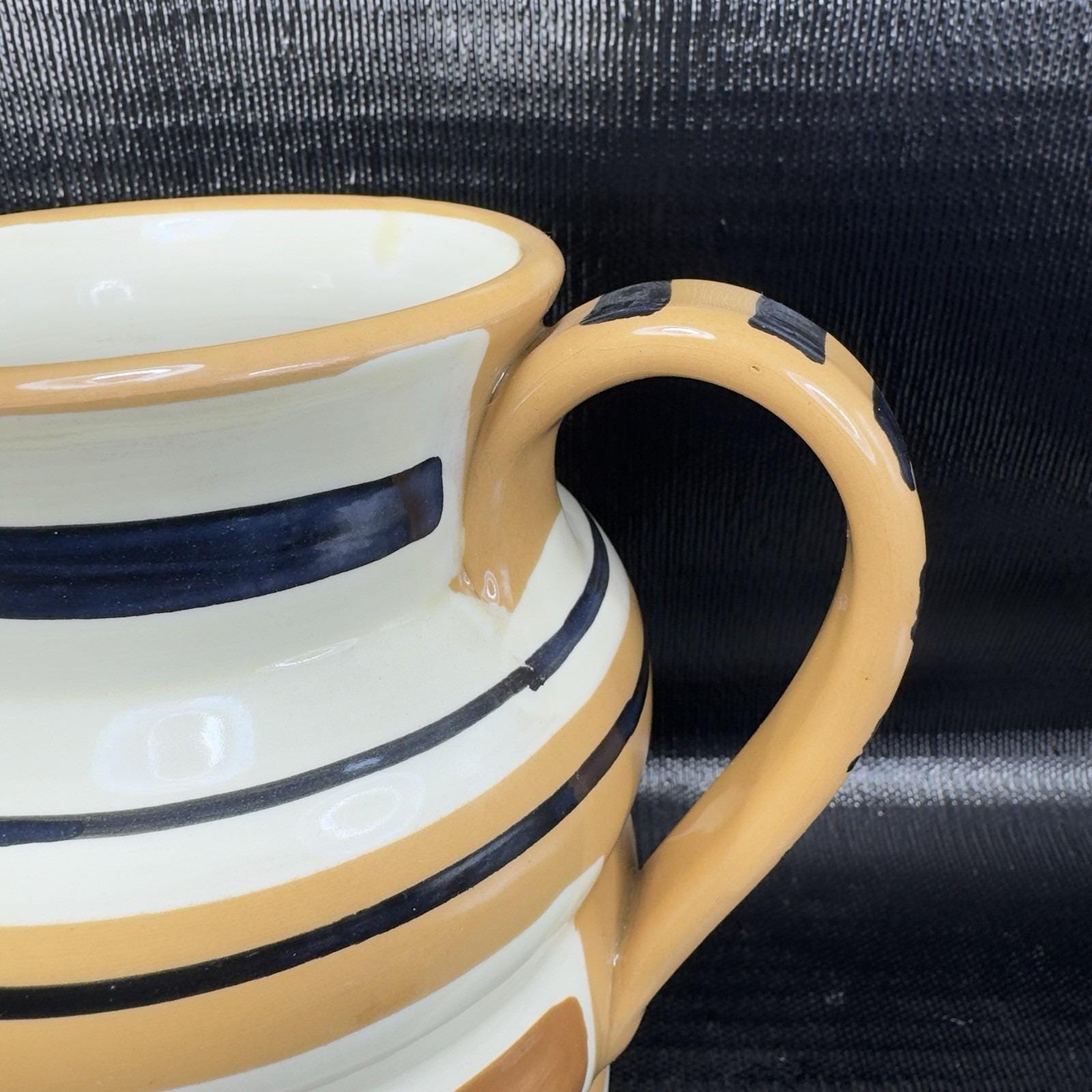 La Gioconda Ceramic Stoneware Hand Painted Italy Large Pitcher Jug