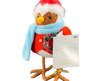 2023 Target Featherly Friends Christmas Bird CRINKLE Red With Blue Scarf W Tag