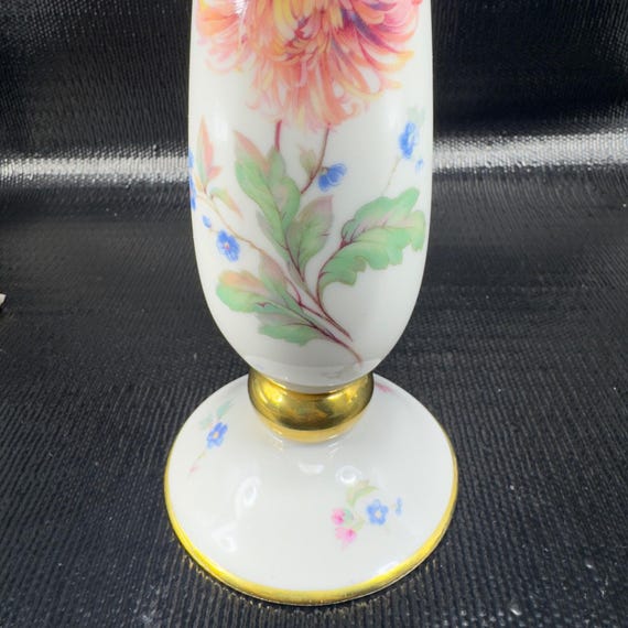Vintage Lindner Kueps Bavaria Floral Vase Vessel Hand Painted