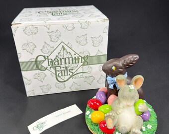 Fitz and Floyd Charming Tails Sweet Dreams Bunny Easter Egg Figurine New w Box