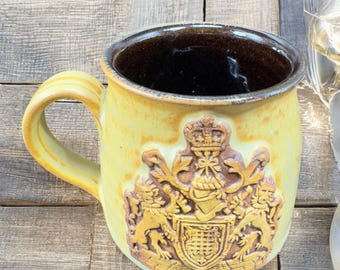 Handcrafted Stonebridge Stoneware Pottery Mug With English Crest Coffee Mug Cup